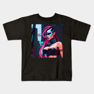 Cyberpunk Hotties (33) - Beautiful Sci fi Women Kids T-Shirt